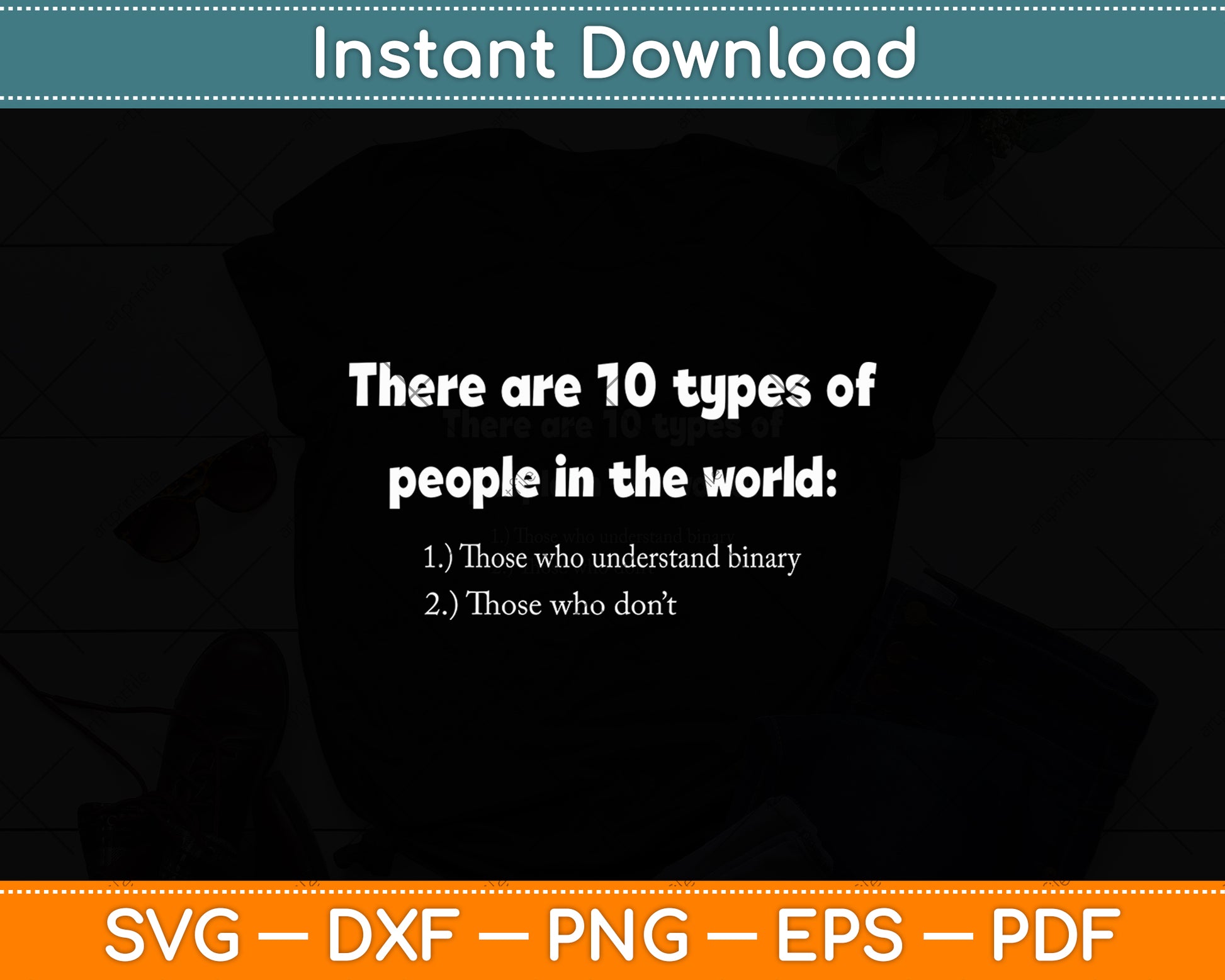 Ten Types Of People Understand Binary Math Joke Funny Svg Digital Cutting File