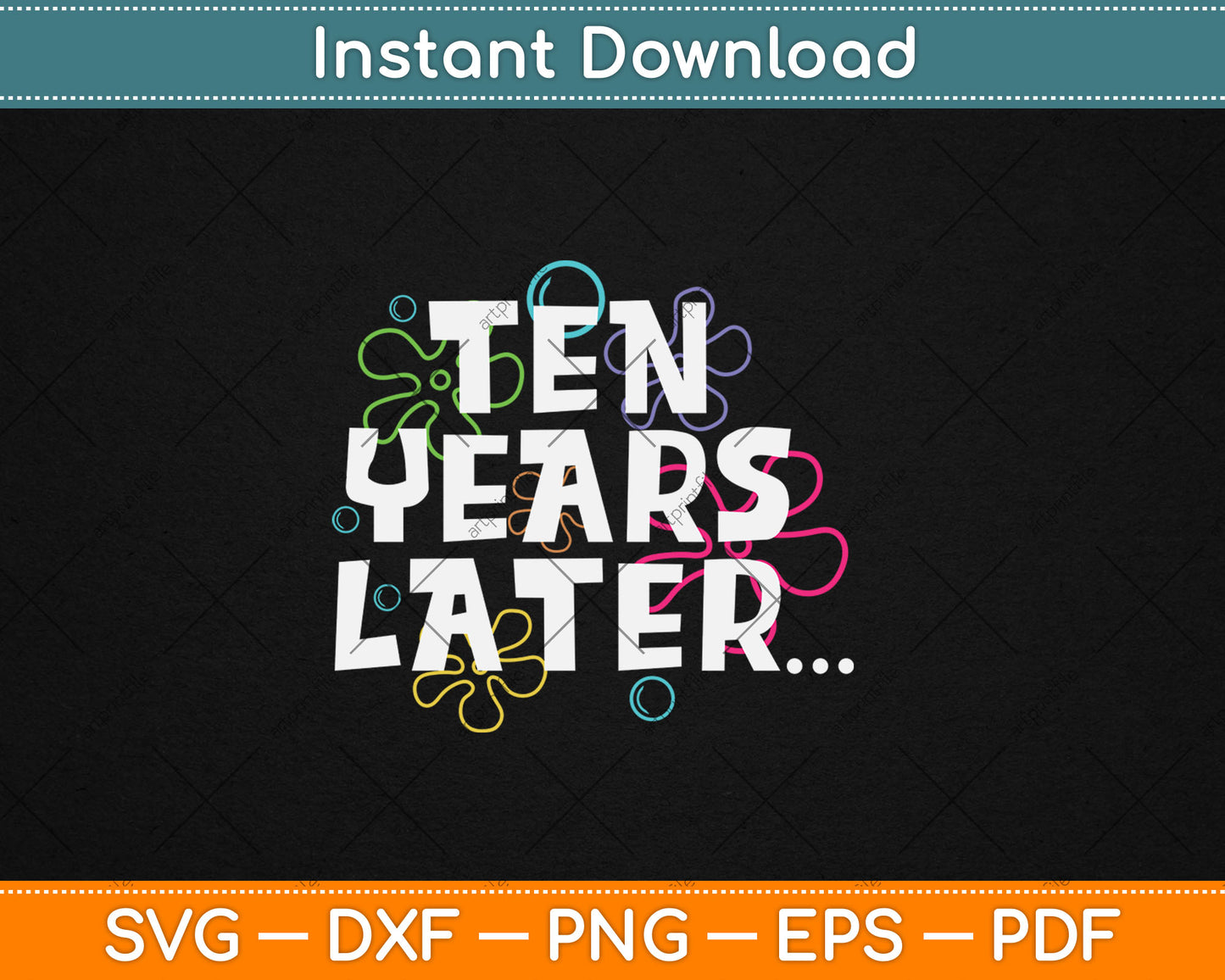 Ten Years Later Funny Meme 10 Year Old 10th Birthday Party Svg Digital Cutting File