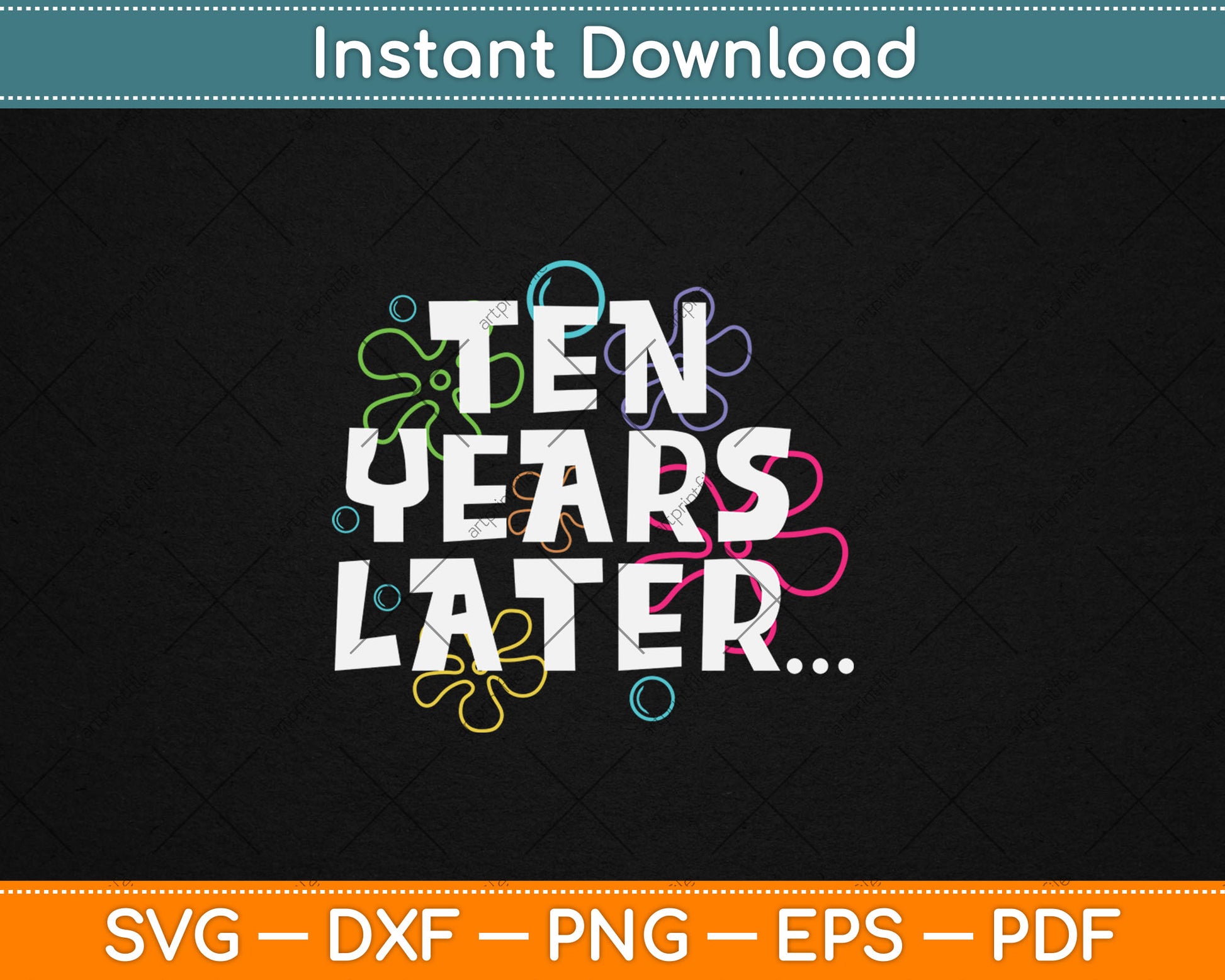 Ten Years Later Funny Meme 10 Year Old 10th Birthday Party Svg Digital Cutting File