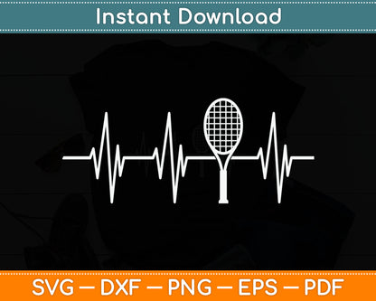 Tennis Lovers Heartbeat Jersey Gift for Tennis Players Svg Digital Cutting File