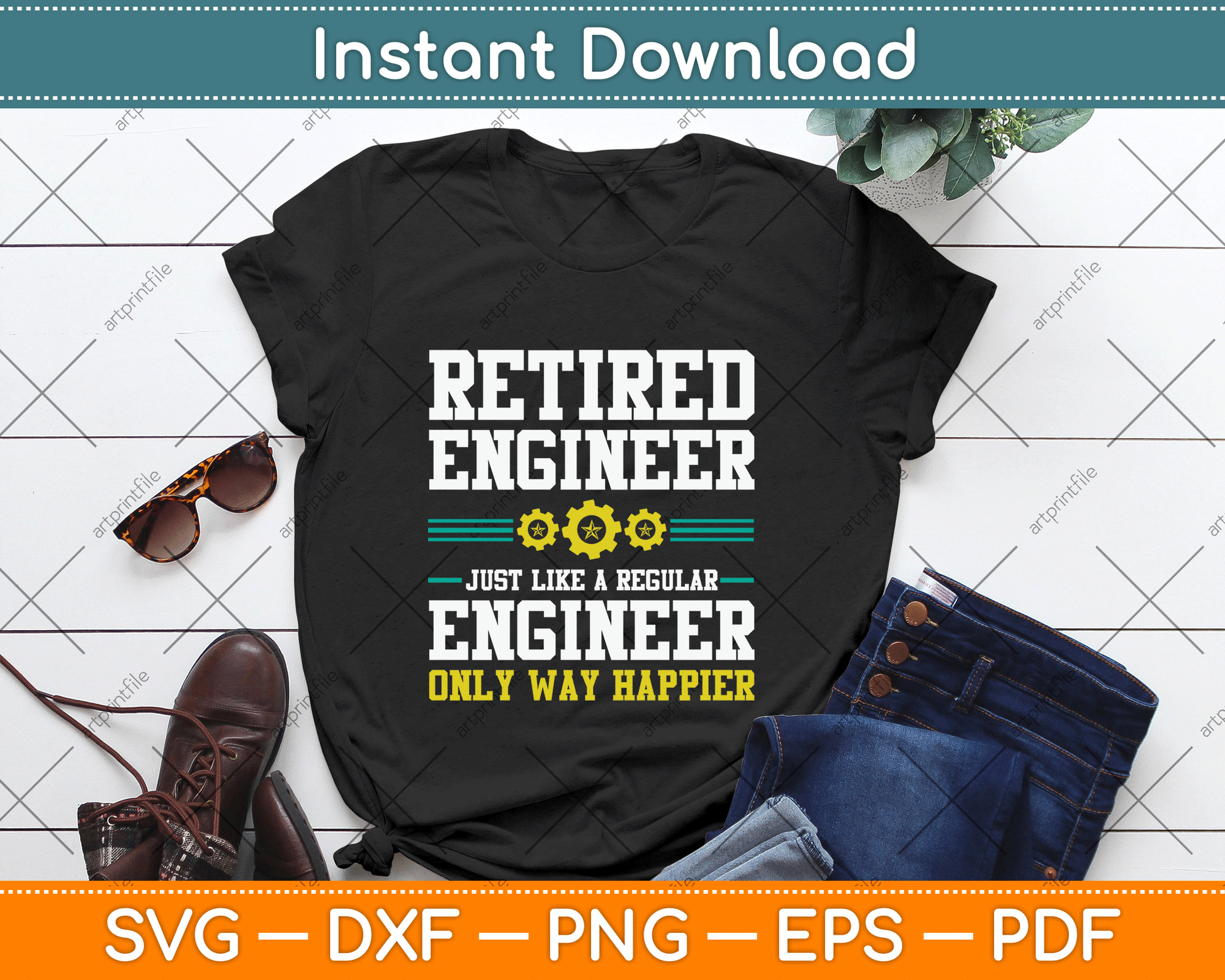 Retired Engineer Engineering Funny Saying Retirement SVG Cutting File
