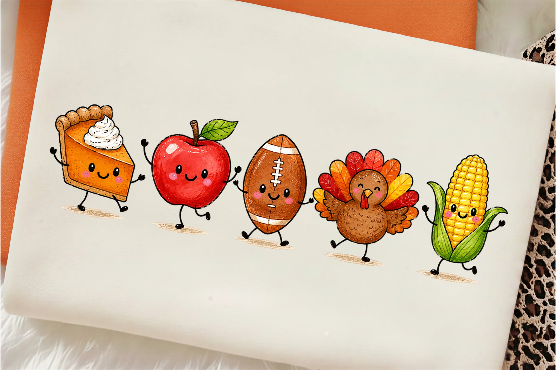 Cute Thanksgiving PNG Pie Apple Football Turkey Corn Autumn Fall
