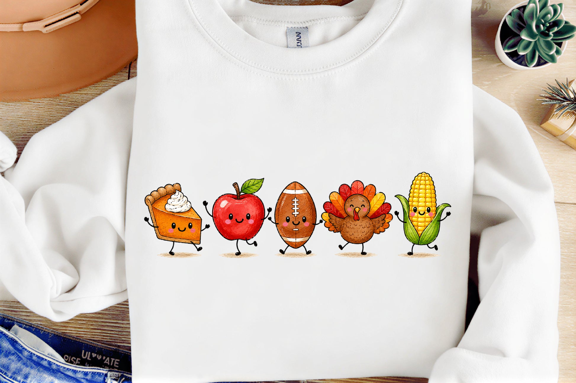 Cute Thanksgiving PNG Pie Apple Football Turkey Corn Autumn Fall