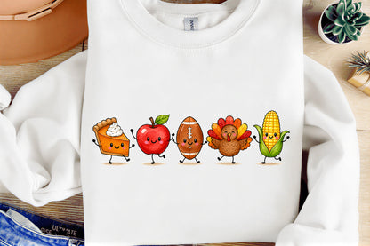 Cute Thanksgiving PNG Pie Apple Football Turkey Corn Autumn Fall