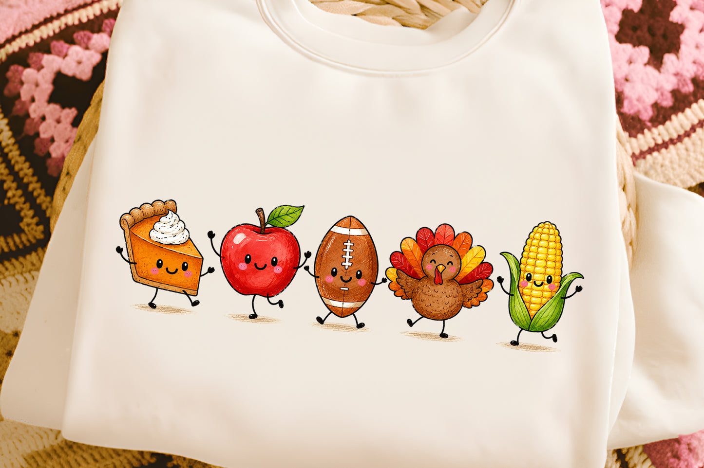 Cute Thanksgiving PNG Pie Apple Football Turkey Corn Autumn Fall