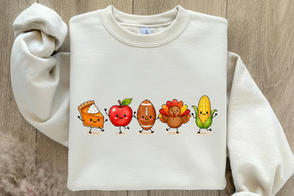 Cute Thanksgiving PNG Pie Apple Football Turkey Corn Autumn Fall