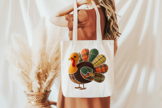 Cute Plaid Patchwork Turkey Thanksgiving PNG