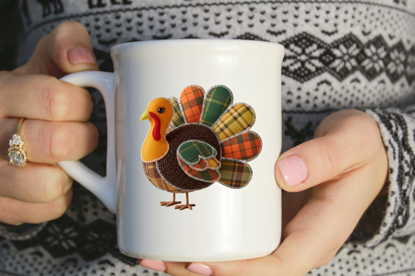 Cute Plaid Patchwork Turkey Thanksgiving PNG