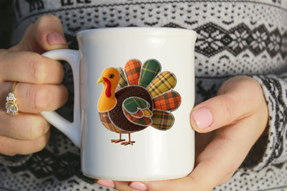 Cute Plaid Patchwork Turkey Thanksgiving PNG