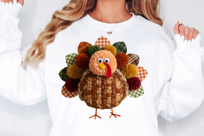 Cute Crochet Yarn Turkey Thanksgiving PNG