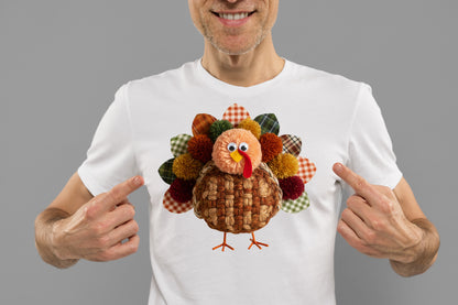 Cute Crochet Yarn Turkey Thanksgiving PNG