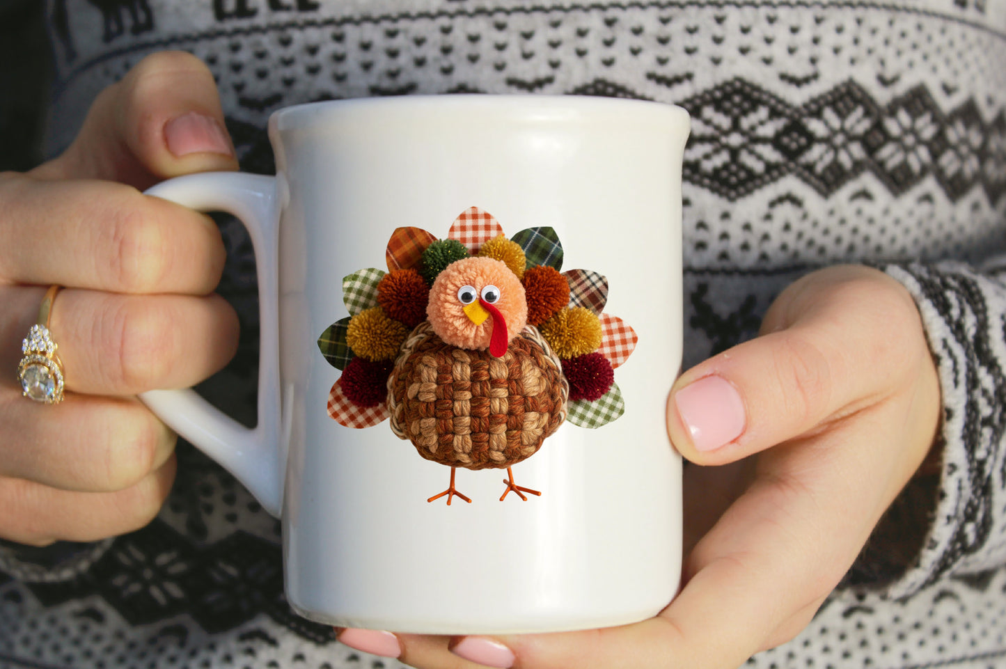 Cute Crochet Yarn Turkey Thanksgiving PNG