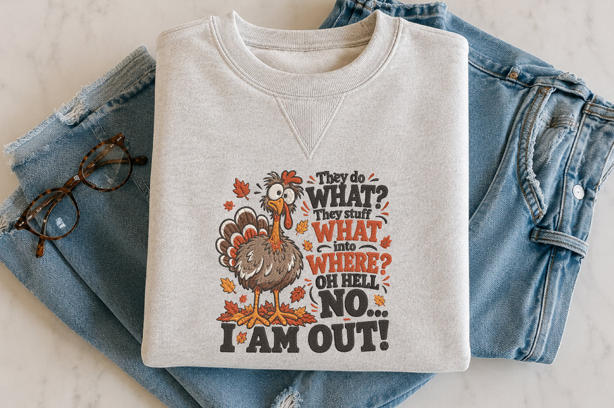 Funny Thanksgiving Turkey Embroidery Design