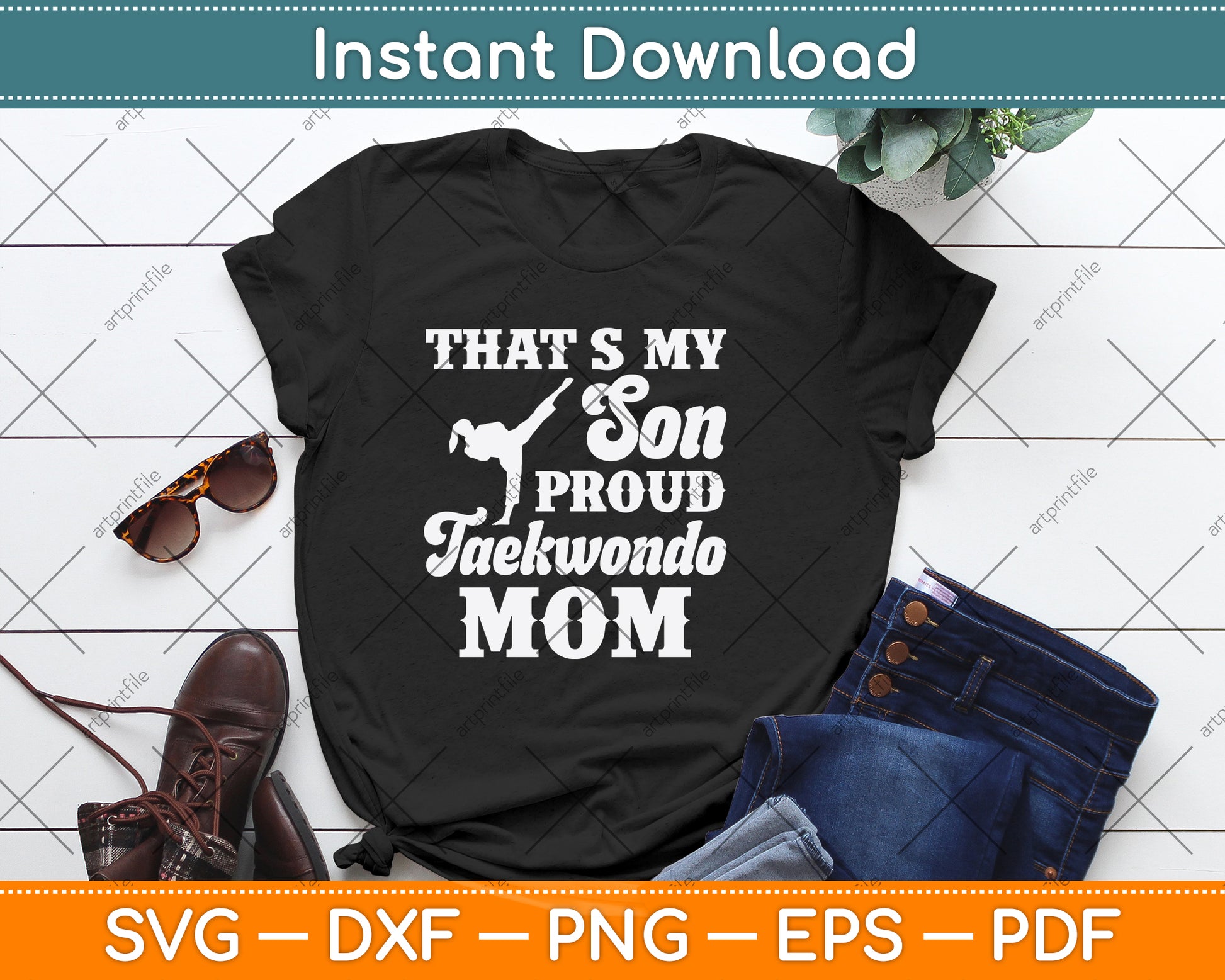 That's My Son Proud Taekwondo Mom Svg Png Dxf Digital Cutting File
