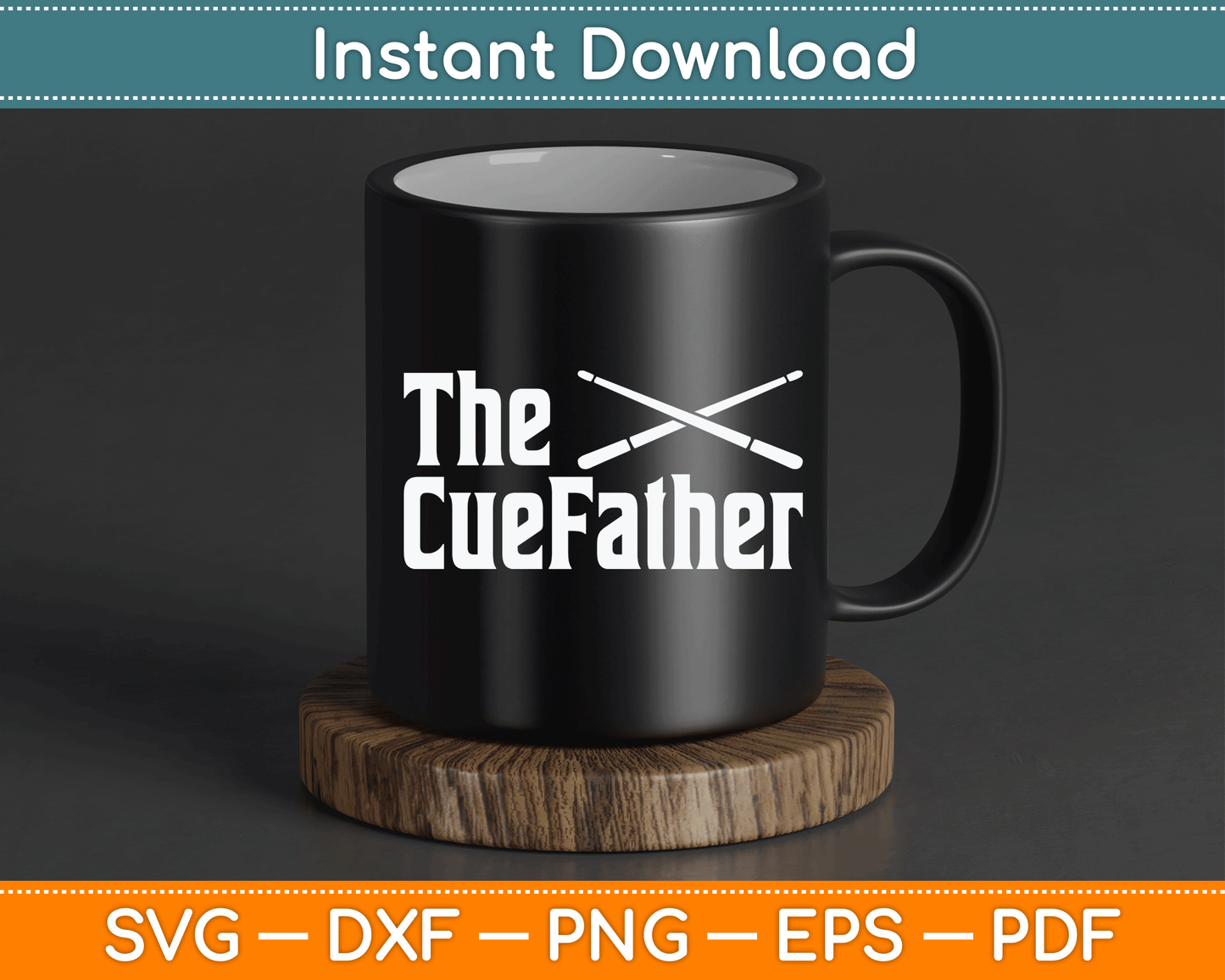 The Cue Father Funny Pool Billiards Player SVG Digital Cutting File