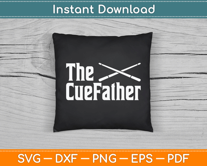 The Cue Father Funny Pool Billiards Player SVG Digital Cutting File