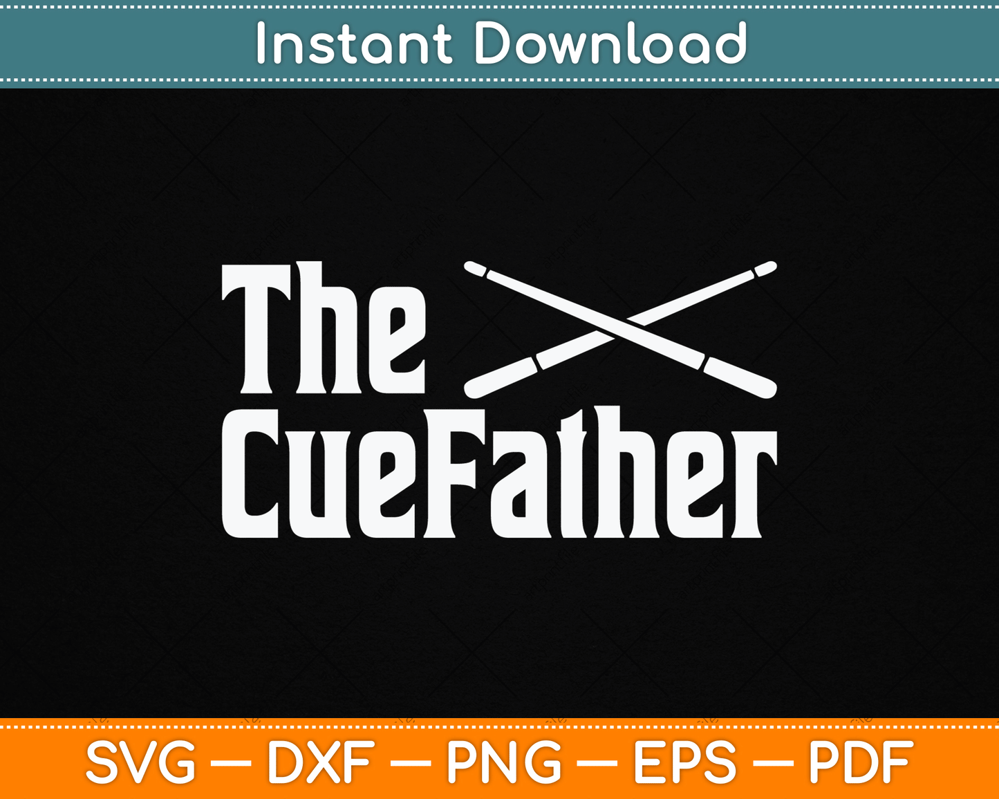 The Cue Father Funny Pool Billiards Player SVG Digital Cutting File