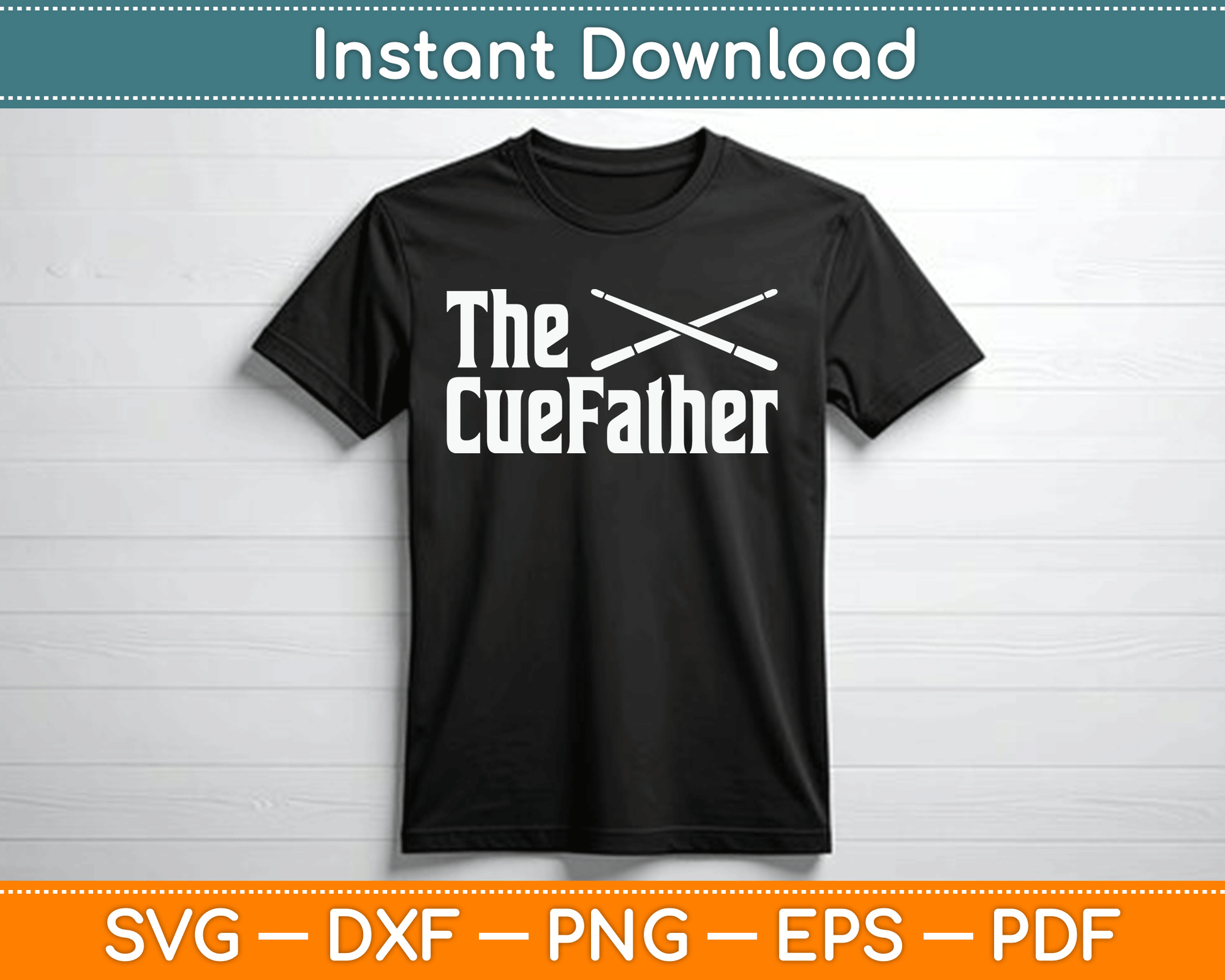 The Cue Father Funny Pool Billiards Player SVG Digital Cutting File