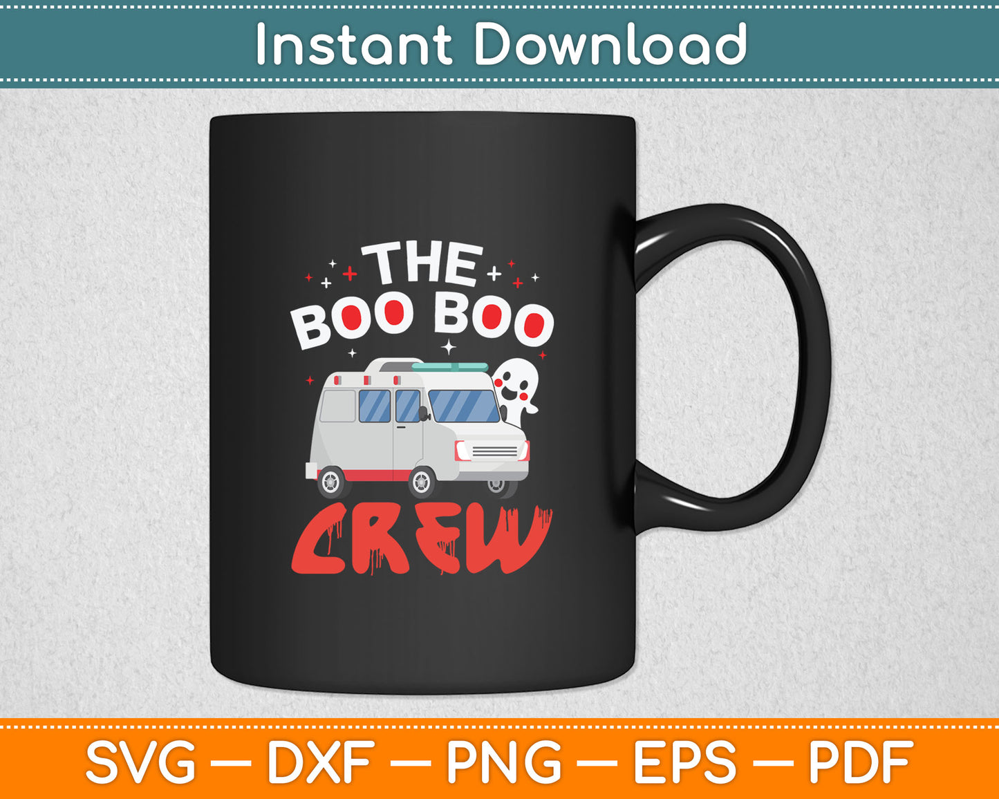 The Boo Boo Crew Ambulance Driver Paramedics EMS Halloween Svg Digital Cutting File
