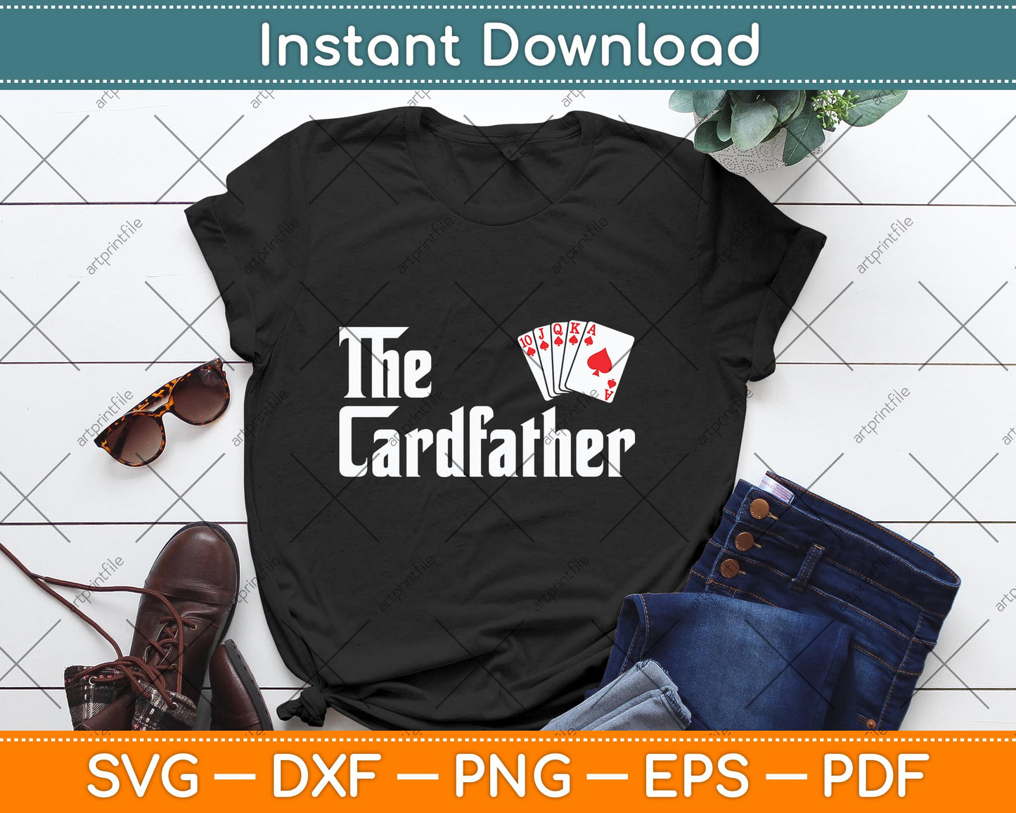 The Card Father Poker Game Cards Playing Dad Father's Dad Svg Digital Cutting File