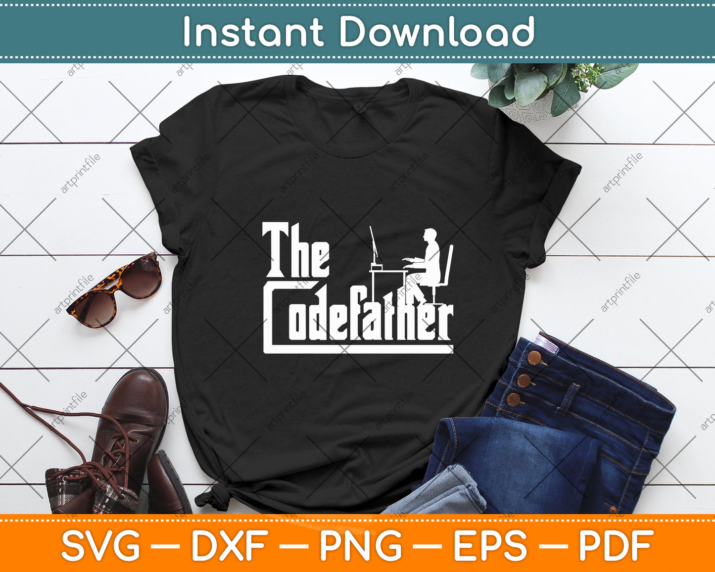 The Codefather Coding Coder Developer Computer Svg Digital Cutting File