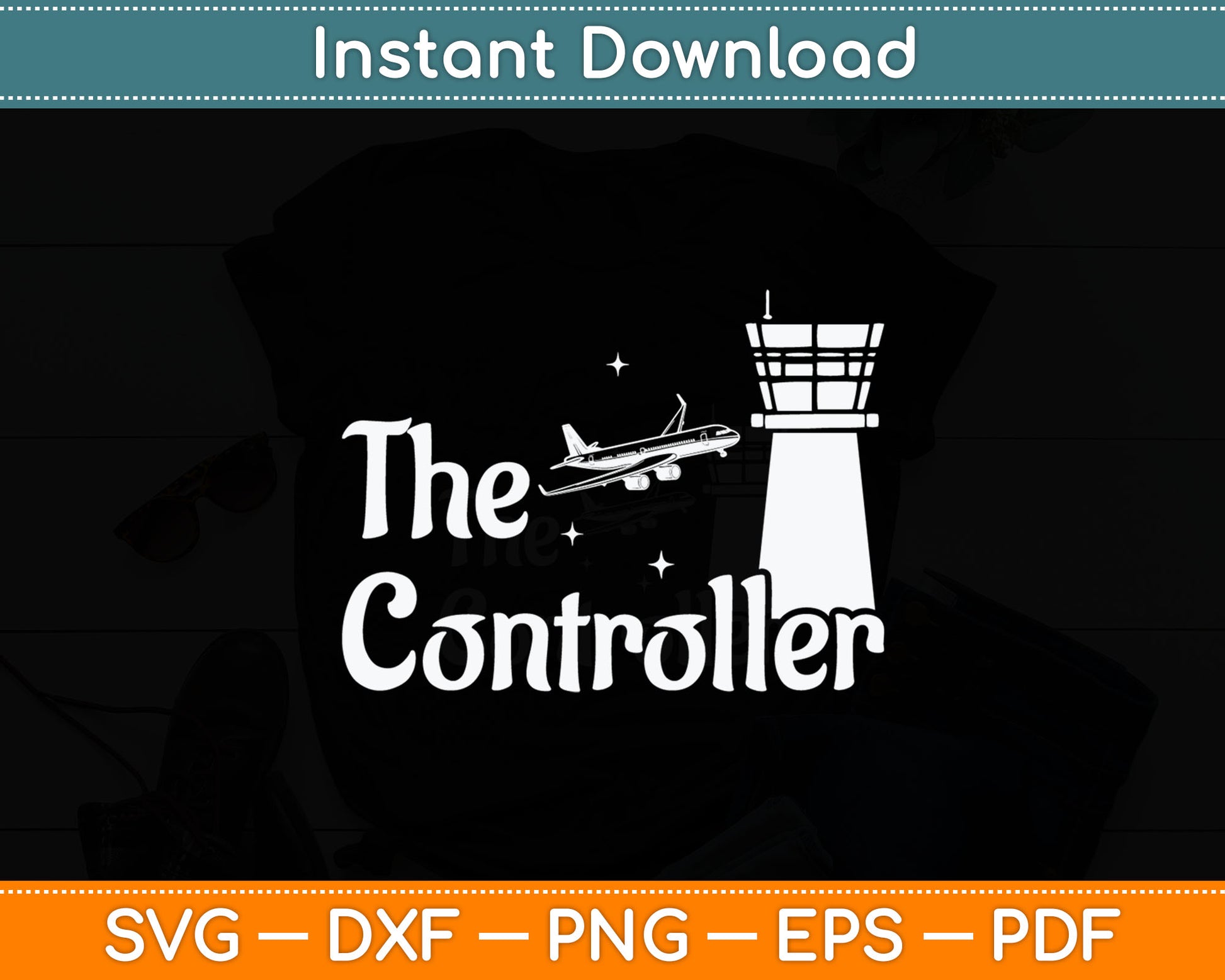 The Controller - Air Traffic Control Aircraft ATC Airfield Svg Digital Cutting File