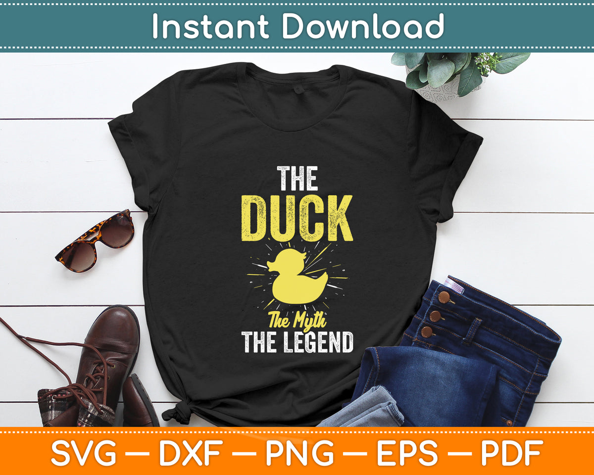The Duck The Myth The Legend Yellow Rubber Duck Svg Png Dxf Digital Cutting File