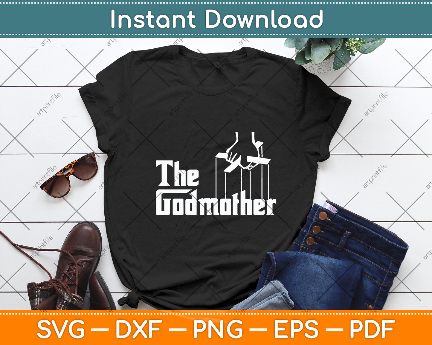 The Godmother Movie Distress Mothers Day Svg Digital Cutting File