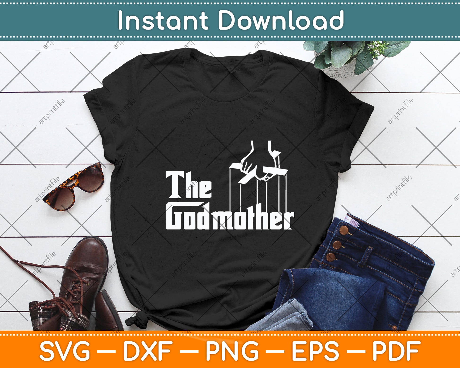 The Godmother Movie Distress Mothers Day Svg Digital Cutting File