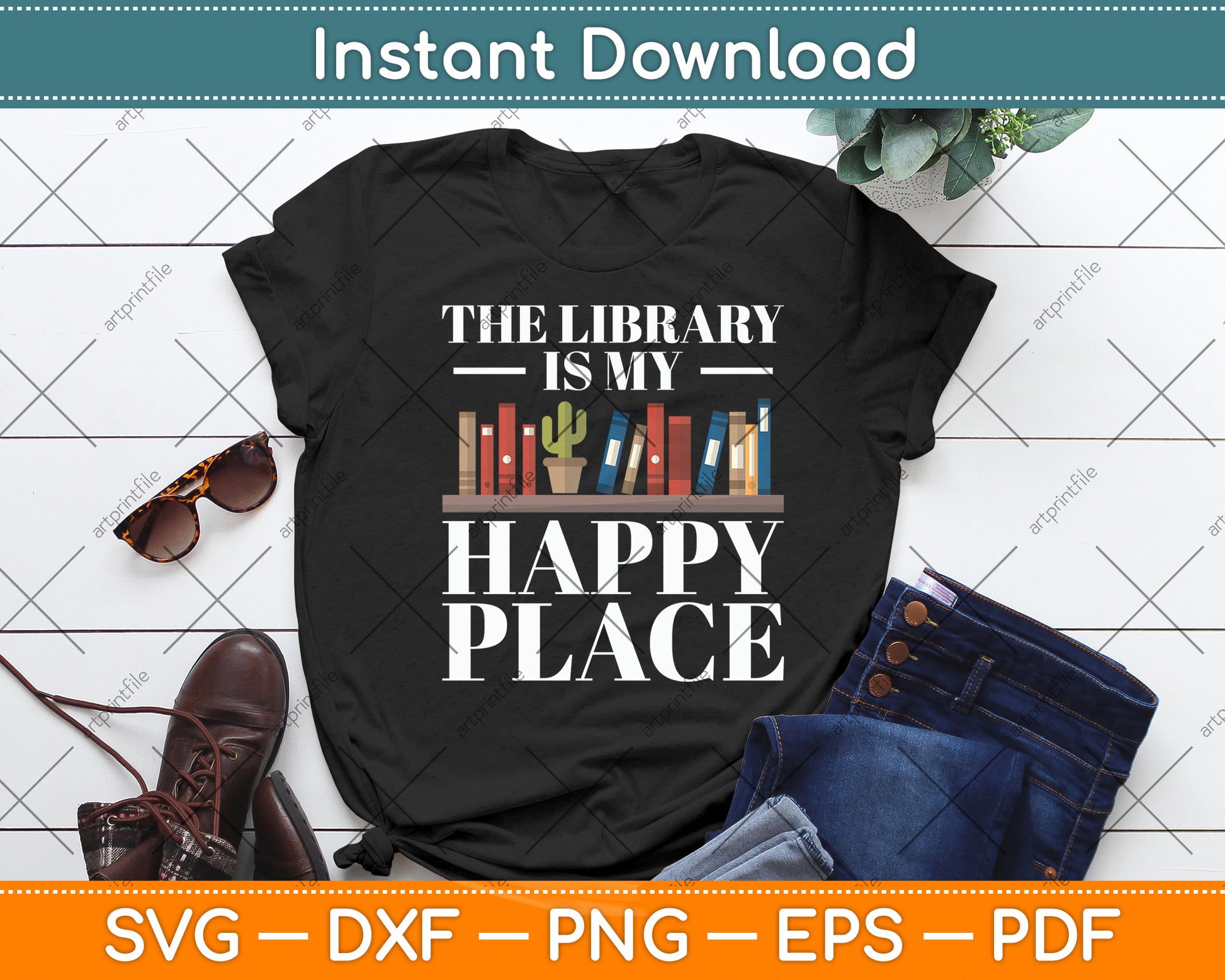 The Library Is My Happy Place Svg Digital Cutting File