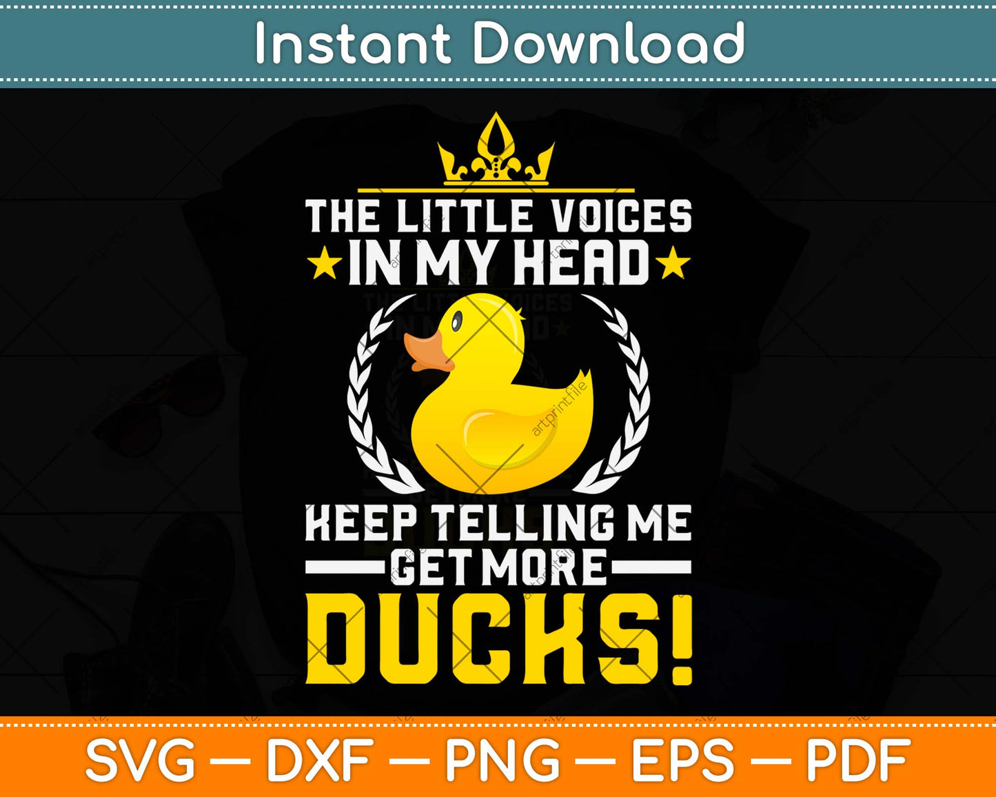 The Little Voices In My Head Keep Telling Me Get More Ducks Svg Png Dxf Cutting File