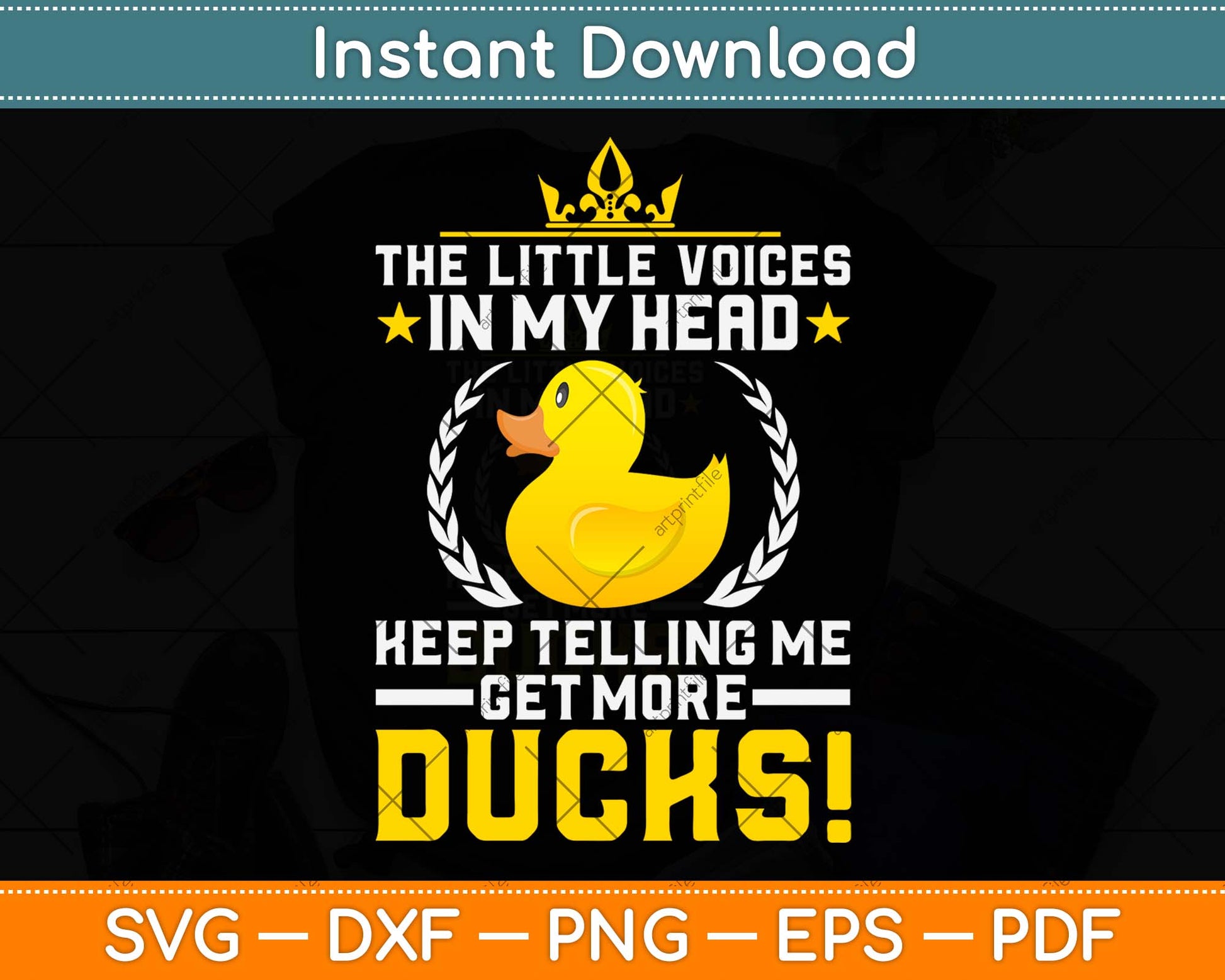 The Little Voices In My Head Keep Telling Me Get More Ducks Svg Png Dxf Cutting File