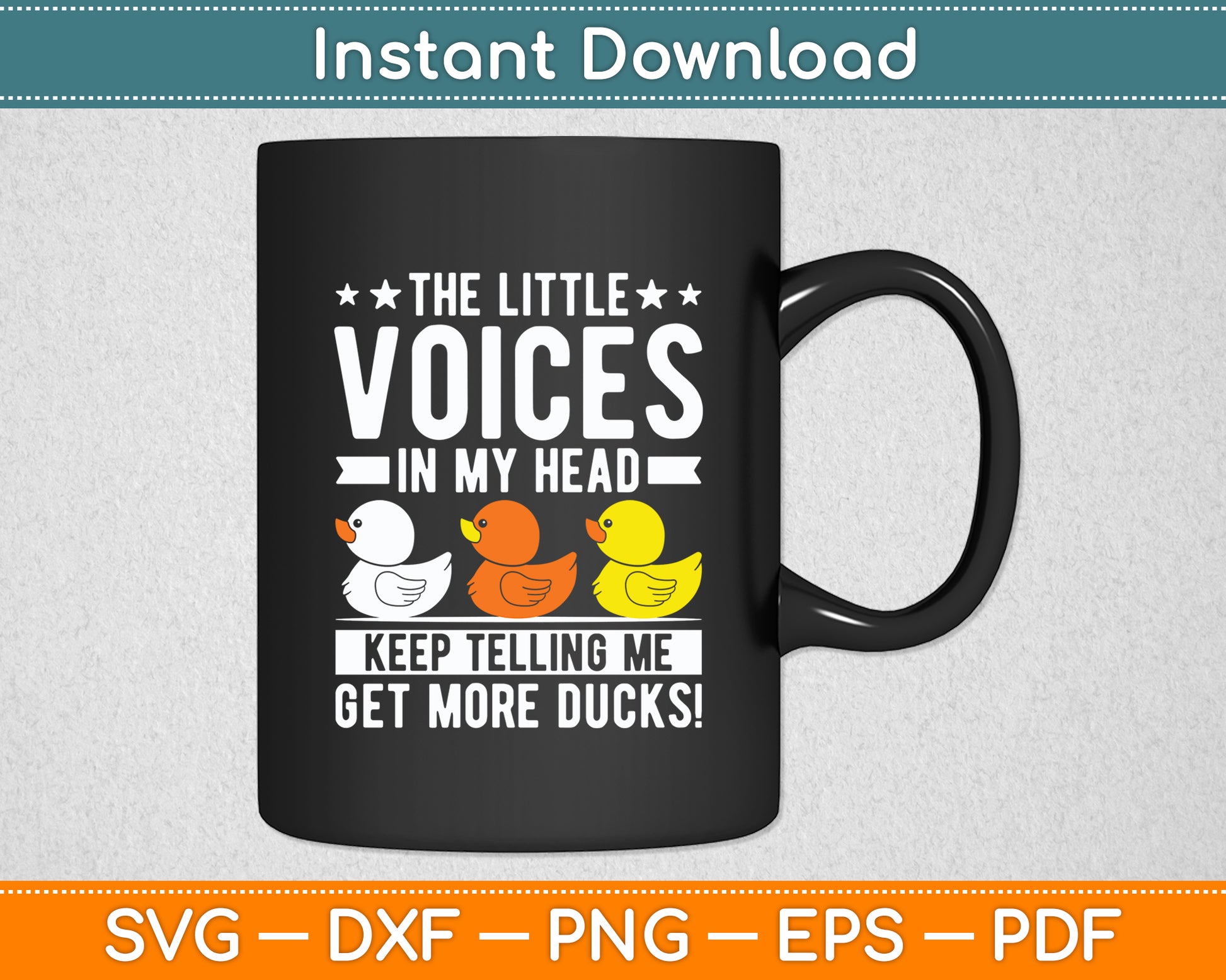 The Little Voices In My Head Rubber Duck Lovers Svg Png Dxf Digital Cutting File
