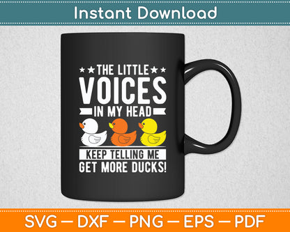 The Little Voices In My Head Rubber Duck Lovers Svg Png Dxf Digital Cutting File