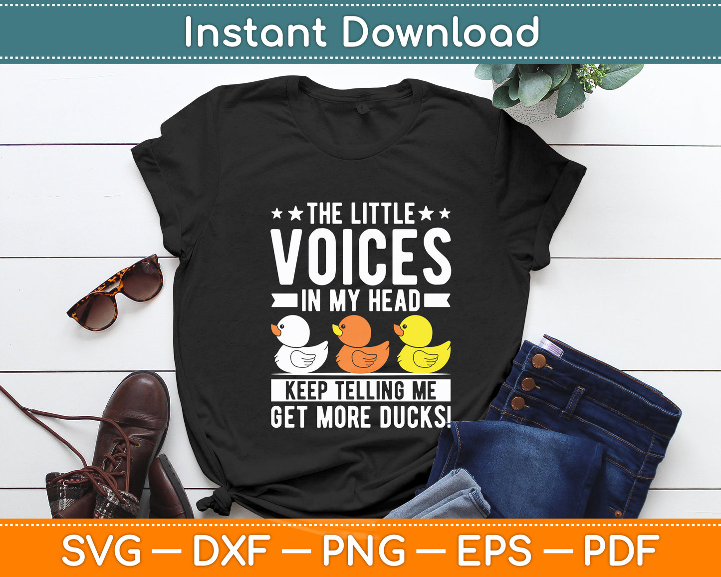 The Little Voices In My Head Rubber Duck Lovers Svg Png Dxf Digital Cutting File