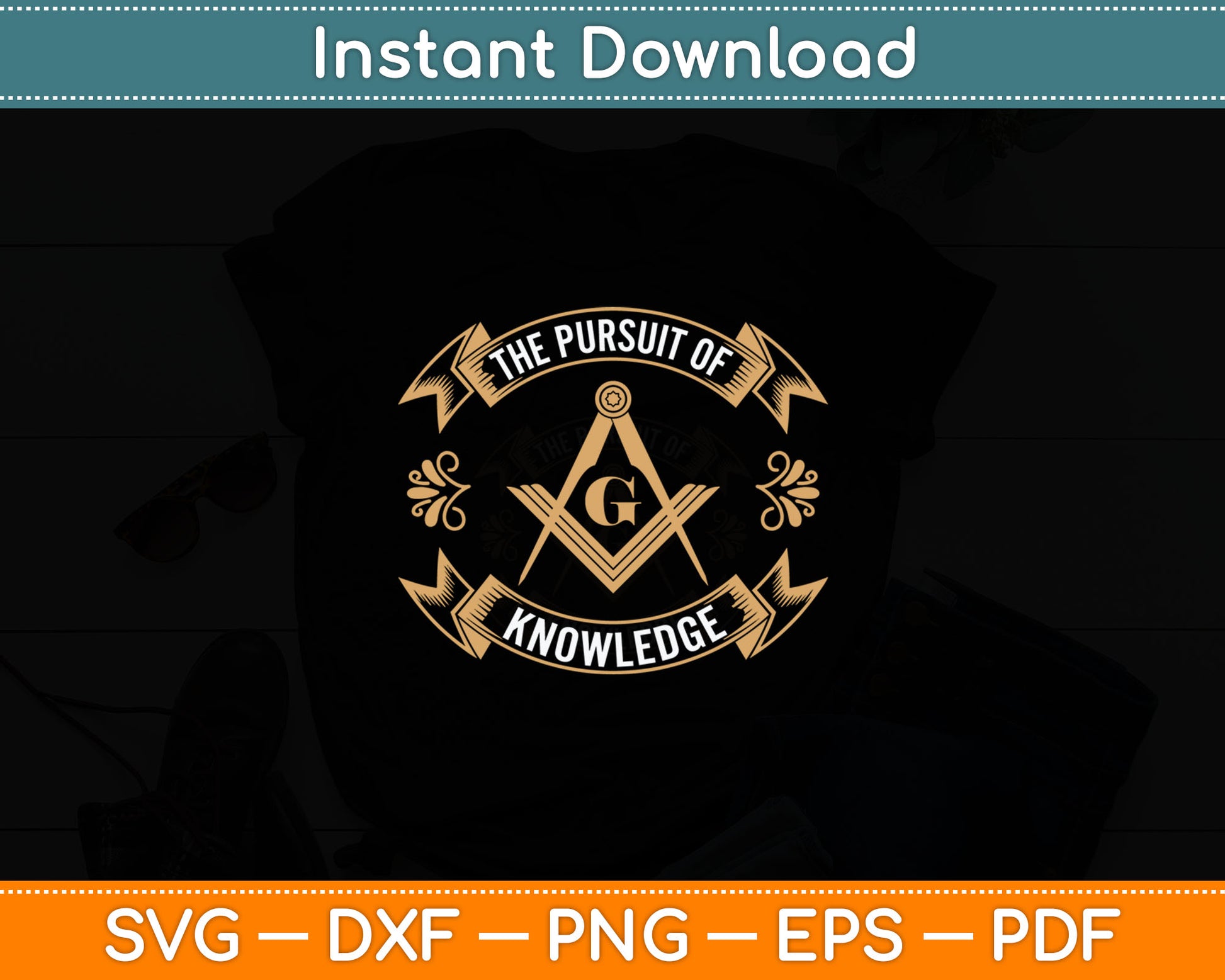 The Pursuit Of Knowledge Mason Fraternal SMIB Freemason Svg Digital Cutting File