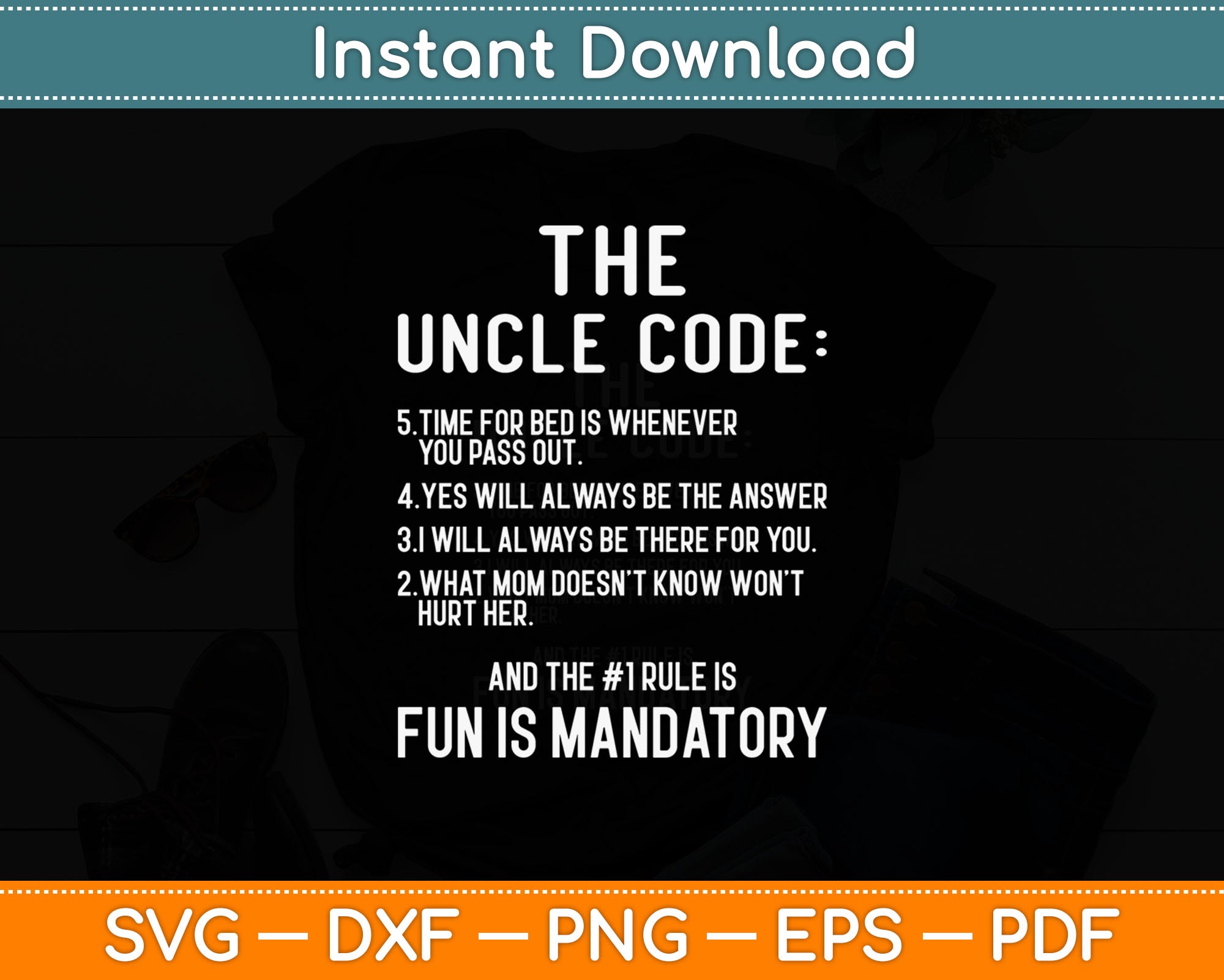 The Uncle Code Fun Is Mandatory Niece Nephew Funny Uncle Svg Cut File ...