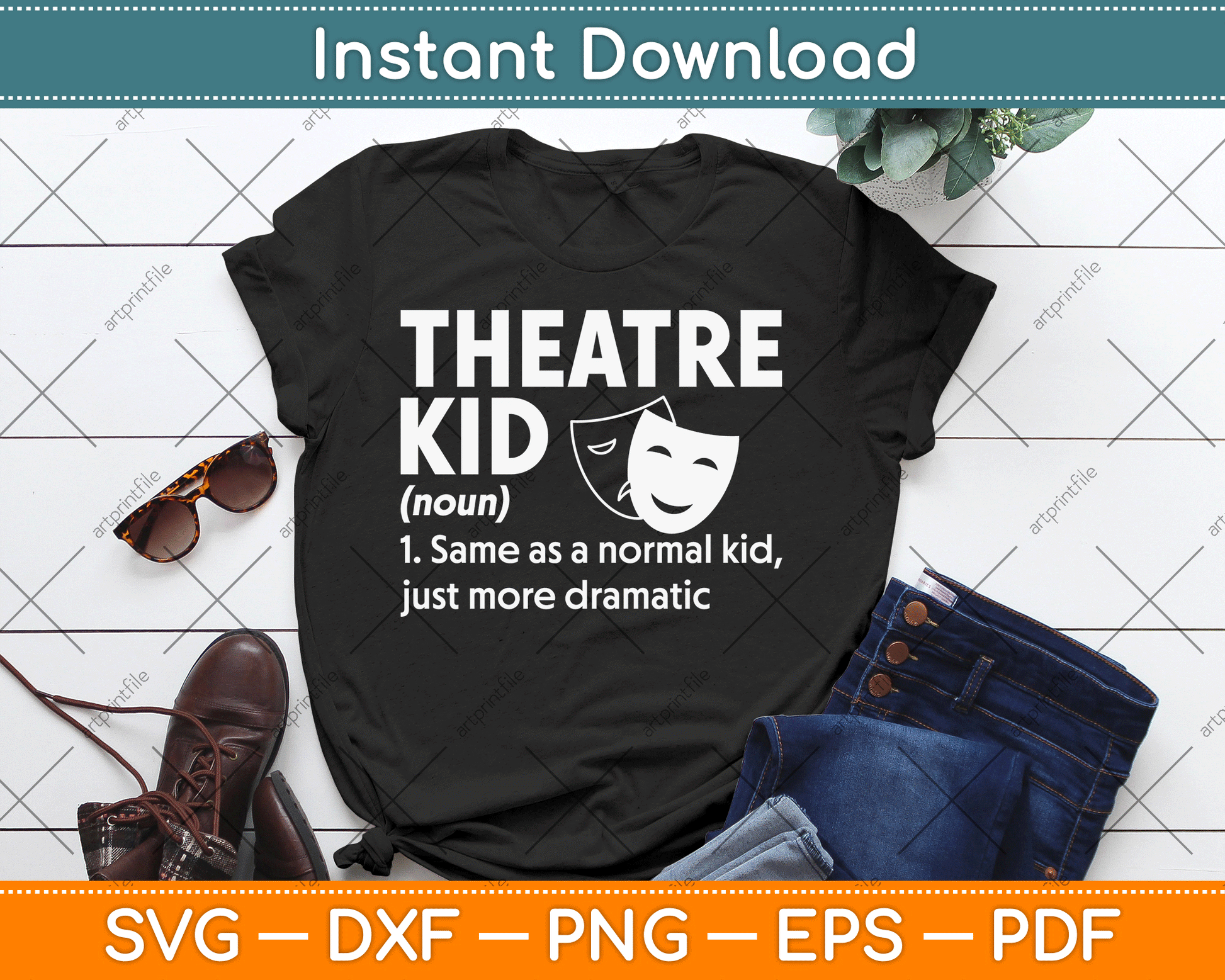 Theatre Kid Definition Actor SVG Digital Cutting File