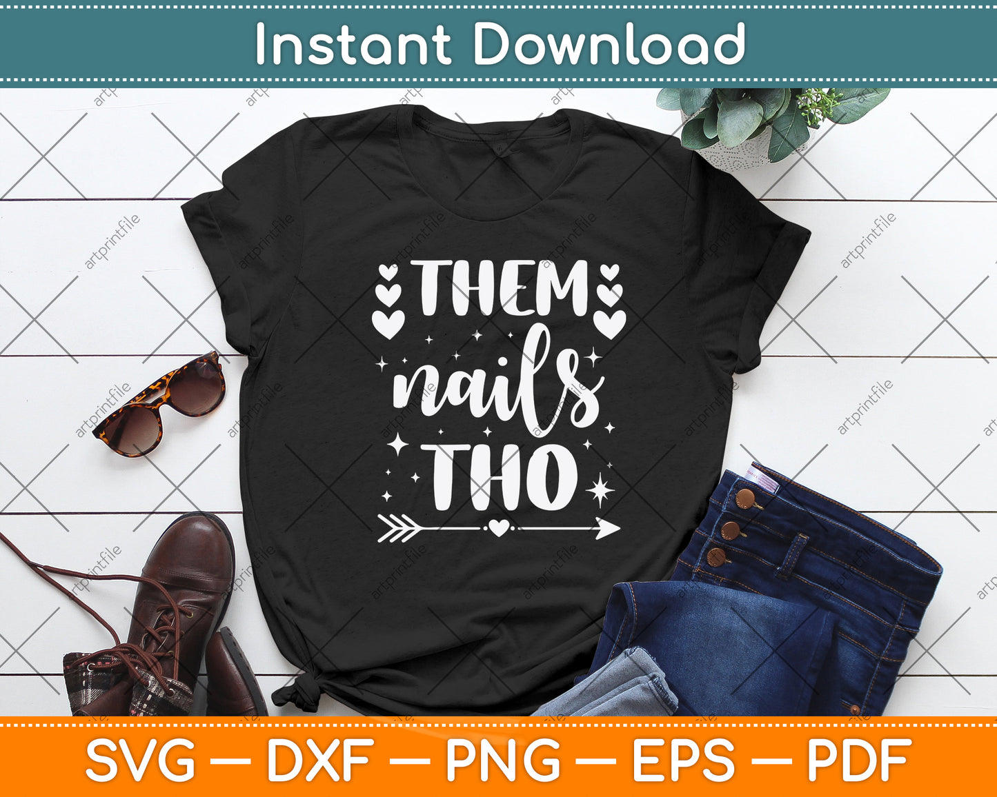 Them Nails Tho Funny Nails Artist Svg Png Dxf Digital Cutting File