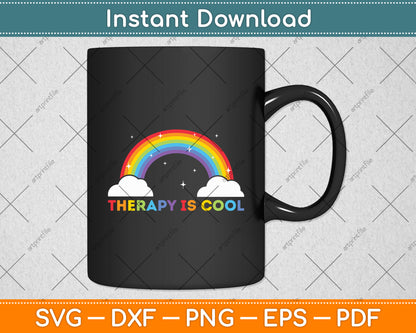 Therapy Is Cool Self Care Mental Health Awareness Svg Digital Cutting File