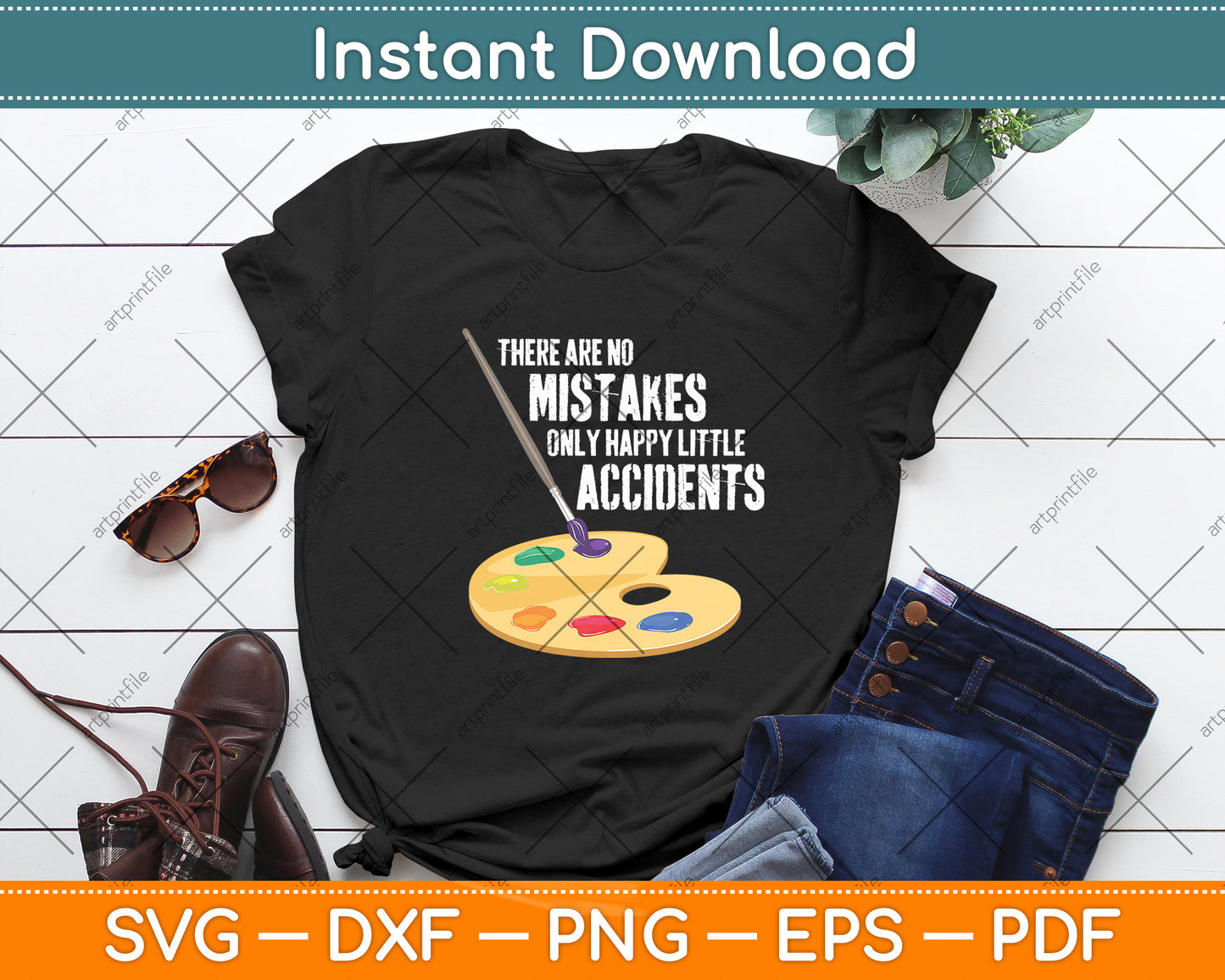 There Are No Mistakes Only Happy Little Accidents Svg Digital Cricut Cutting File