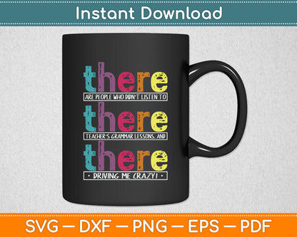 There Their They're English Grammar Teacher Funny Svg Digital Cutting File
