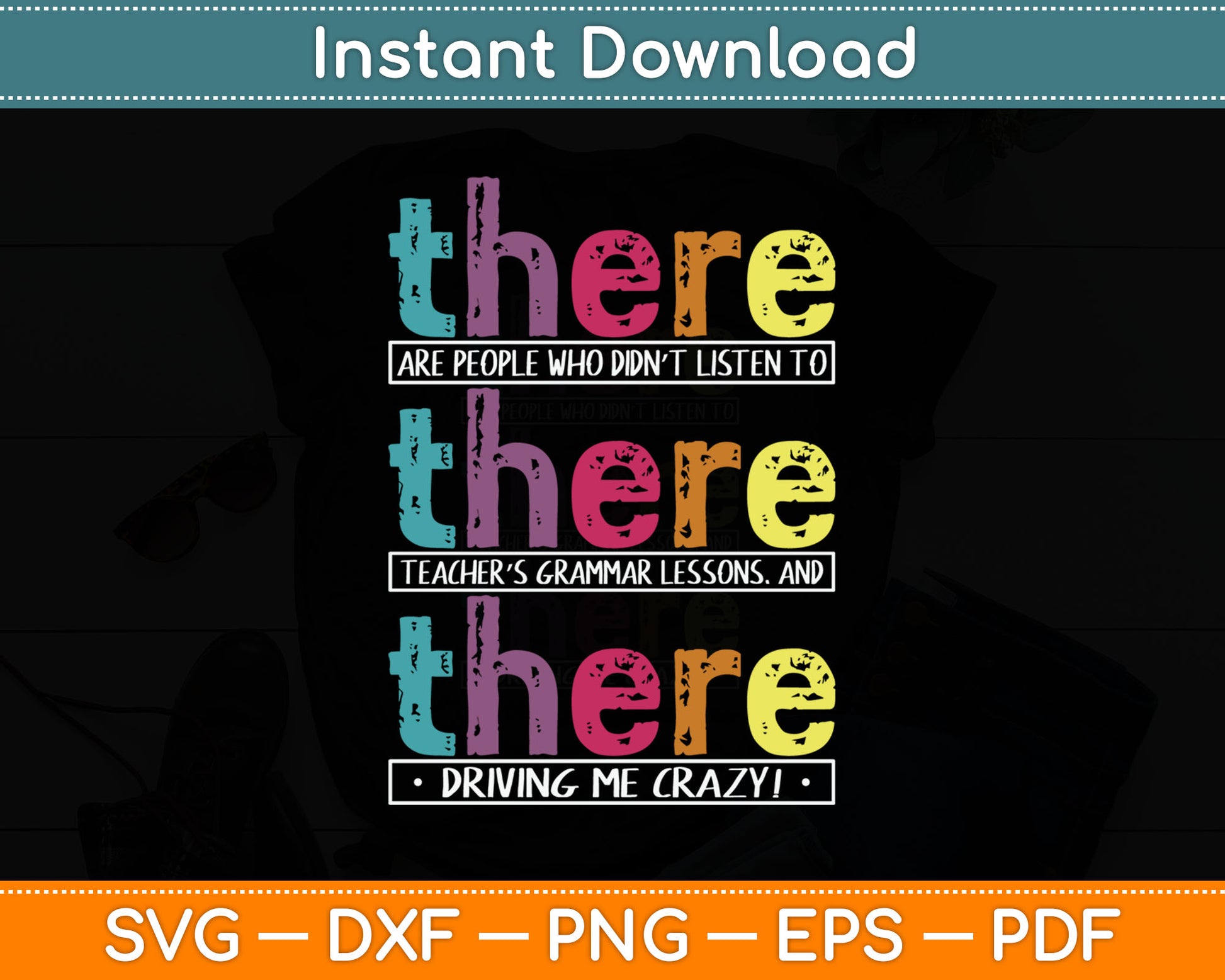 There Their They're English Grammar Teacher Funny Svg Digital Cutting File