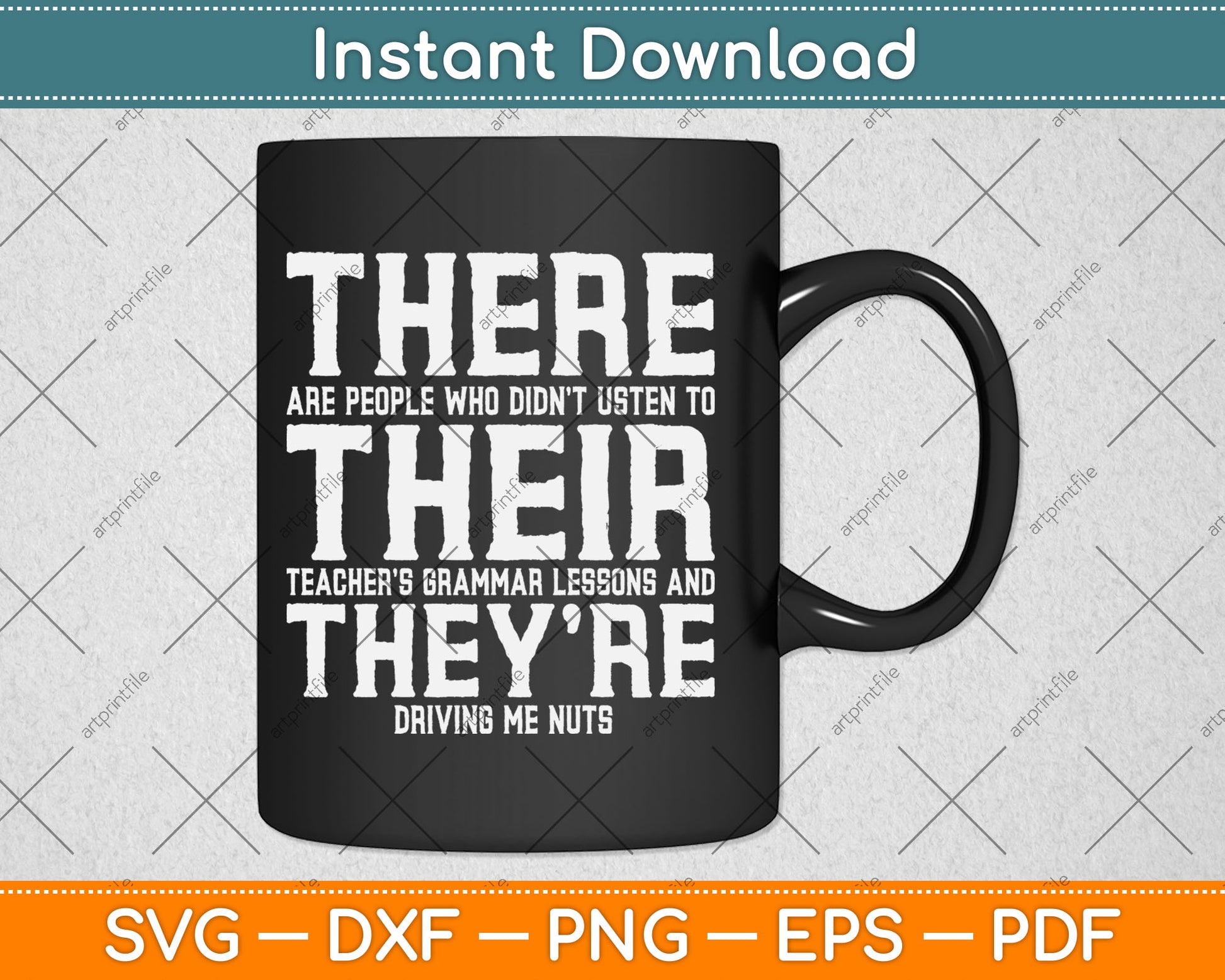 There Their They're Funny Teaching Grammar English Svg Digital Cutting File