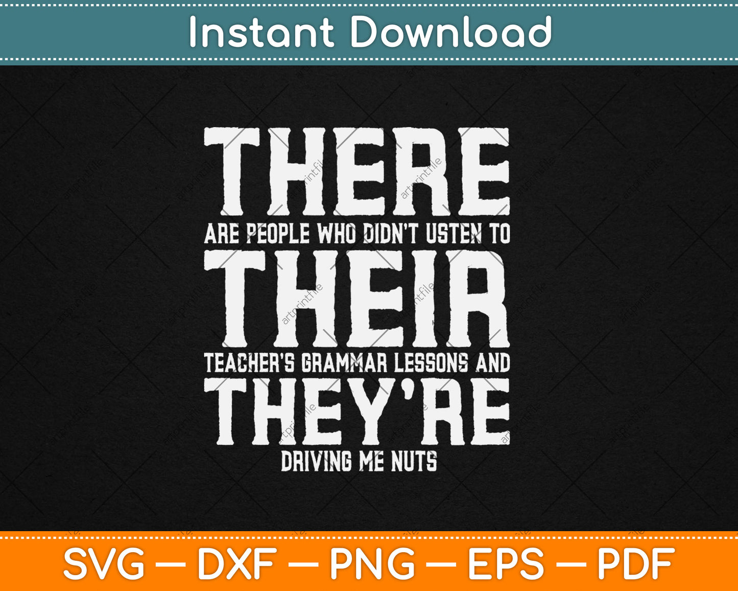 There Their They're Funny Teaching Grammar English Svg Digital Cutting File