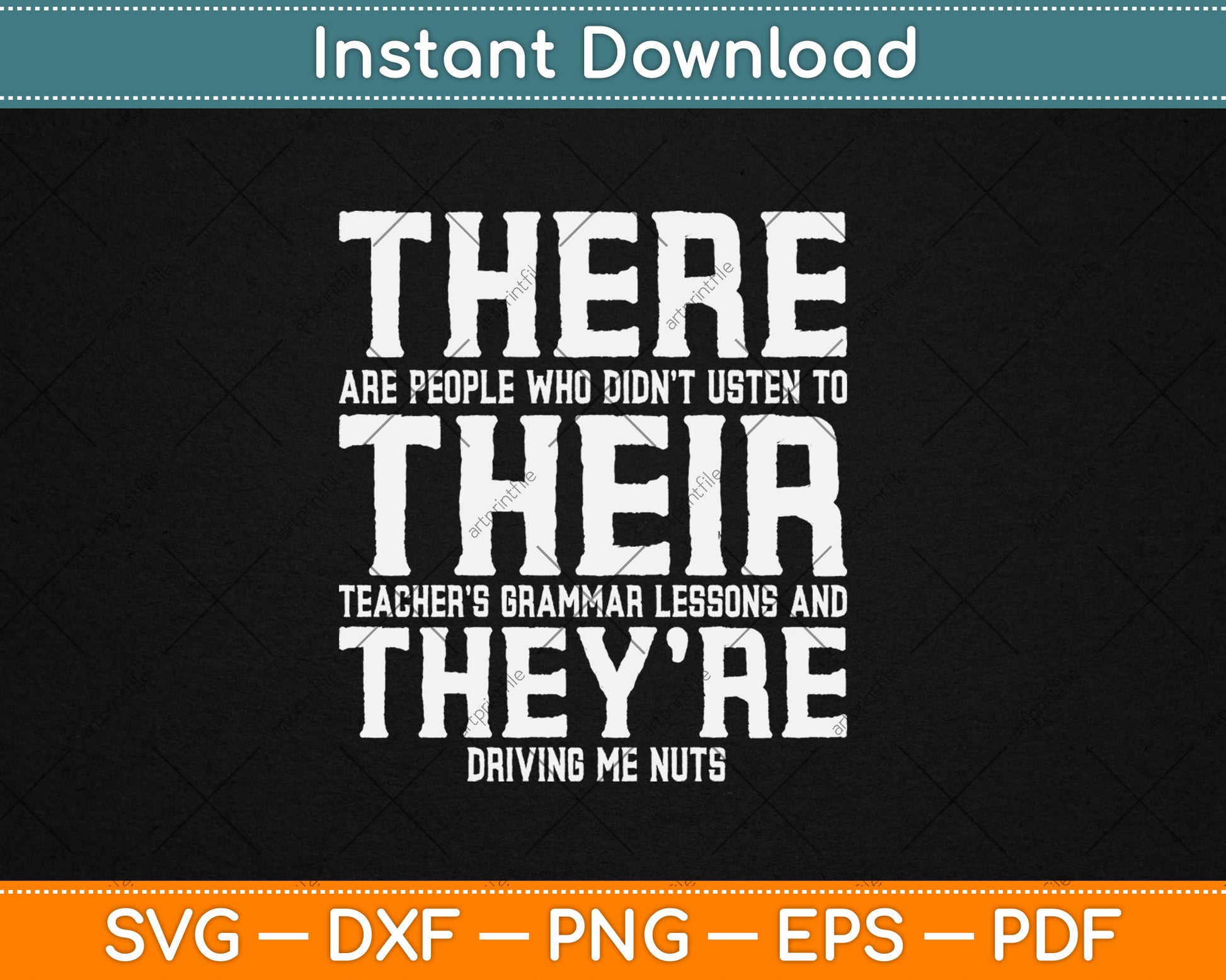 There Their They're Funny Teaching Grammar English Svg Digital Cutting File