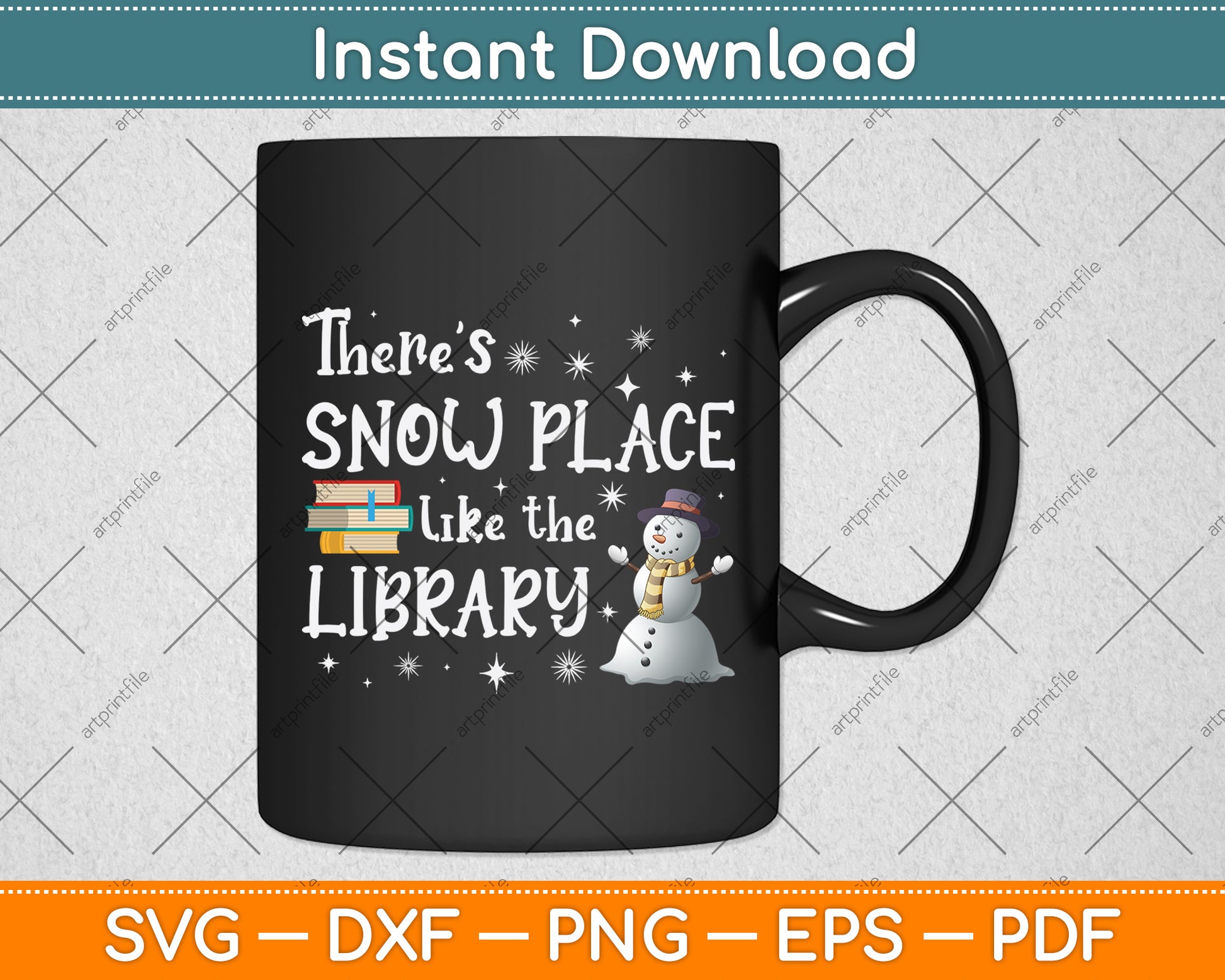 Librarian There's Snow Place Like The Library Christmas Snow Svg Digital Cutting File