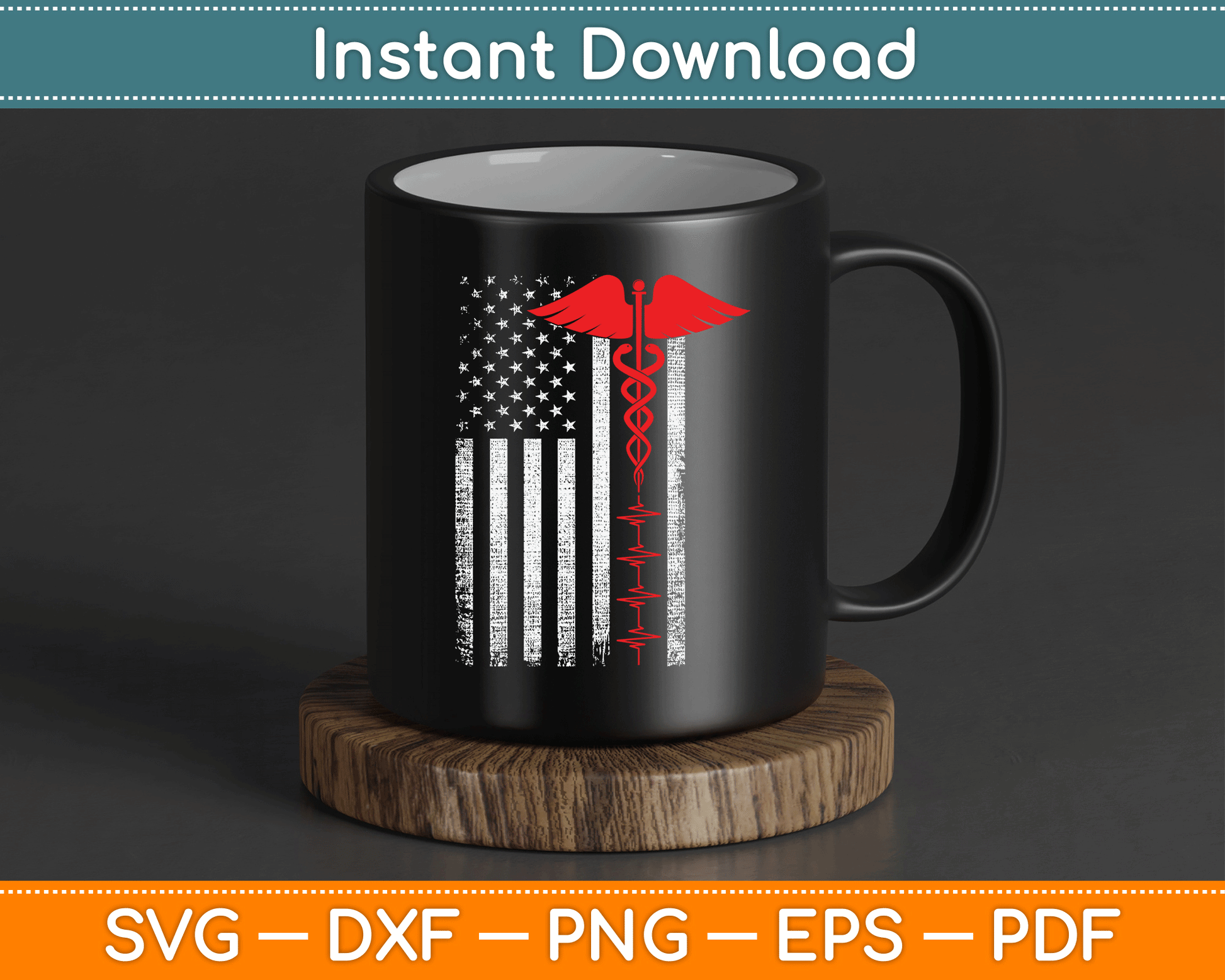 Thin Red Line USA Flag Nurse SVG Digital Cutting File