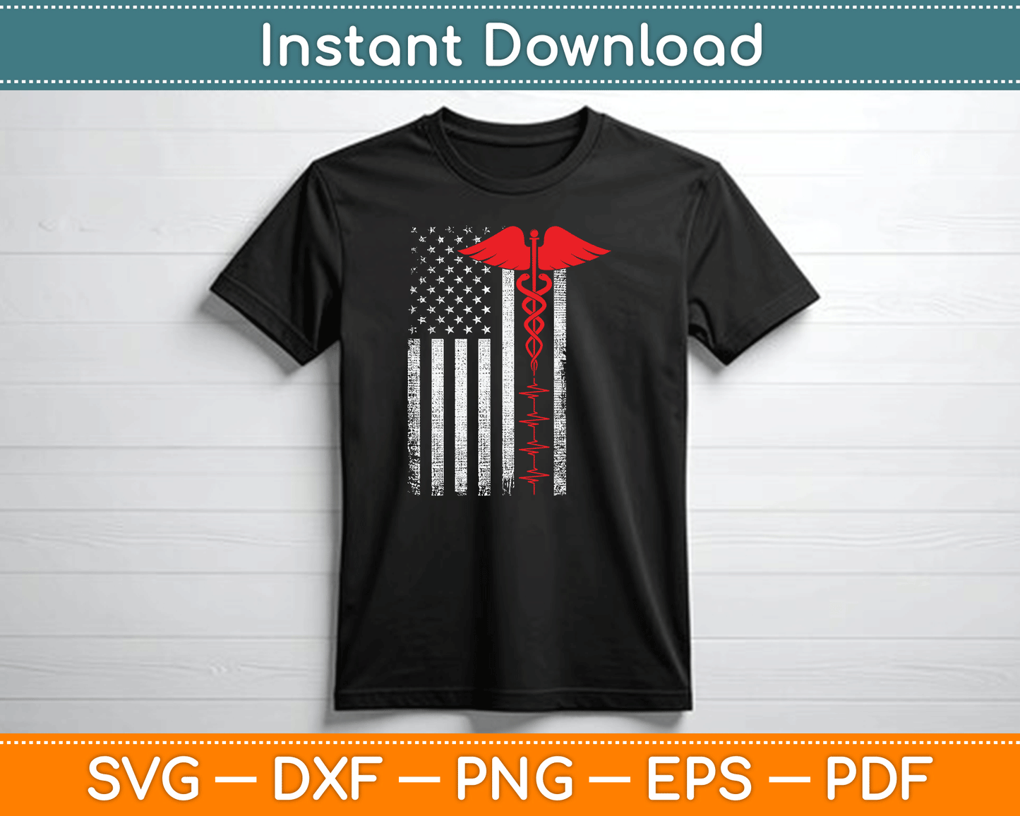 Thin Red Line USA Flag Nurse SVG Digital Cutting File