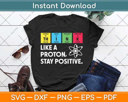 Think Like A Proton Stay Positive Funny Science SVG Digital Cutting File